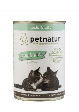 petnatur Lamm & Wild mit Distelöl 400 Gramm Dose