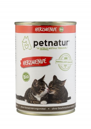 petnatur Herzmenue für Katzen - BIO*, 400 Gramm - Dose